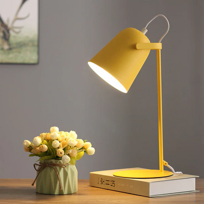Nordic Macaron Color Table Lamp with Creative Iron Bucket Design