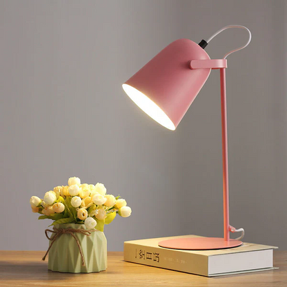 Nordic Macaron Color Table Lamp with Creative Iron Bucket Design
