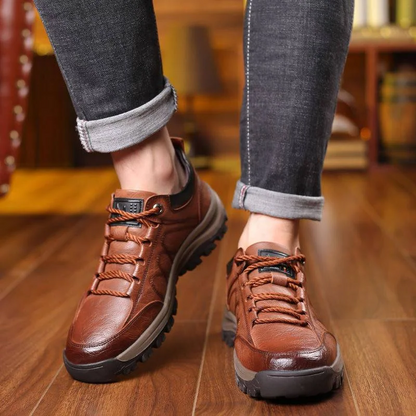 Men's Casual Shoes with Hand Stitching, Arch Support and Non-slip Breathable Design