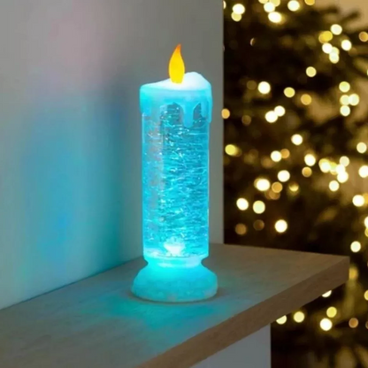 Rechargeable LED Christmas Candles with Glitter