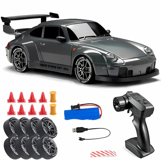 4WD RC Car with LED Lights, Retro Drift Master