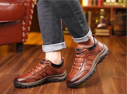 Men's Casual Shoes with Hand Stitching, Arch Support and Non-slip Breathable Design