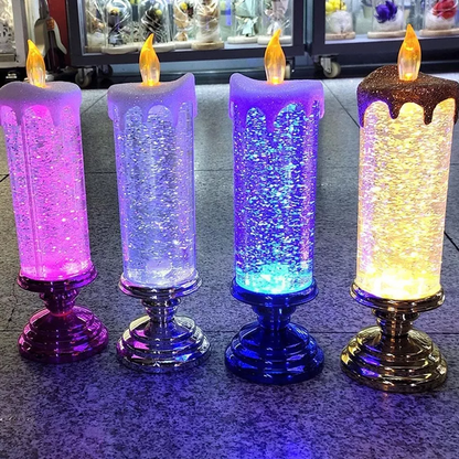 Rechargeable LED Christmas Candles with Glitter