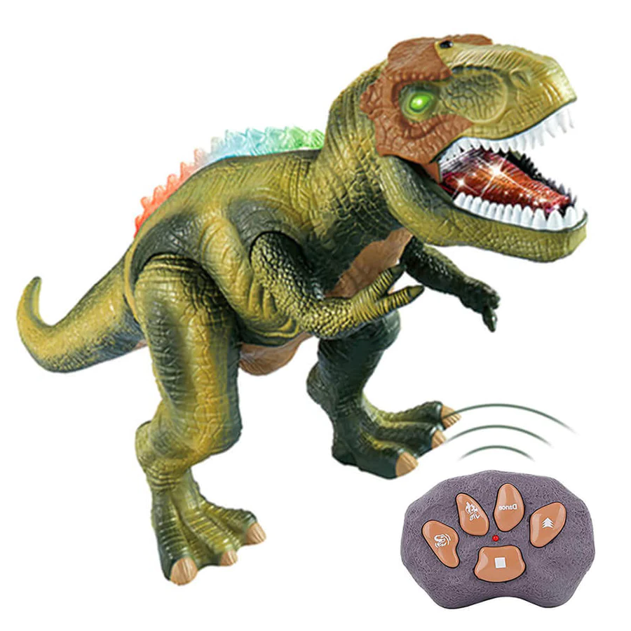 Remote Control T-Rex Dinosaur Toy, LED Light Up, Walking and Roaring Features
