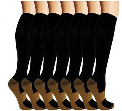 Copper Compression Socks for Women and Men, 7 Pairs for Workout and Recovery