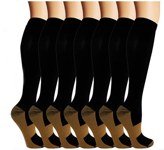Copper Compression Socks for Women and Men, 7 Pairs for Workout and Recovery