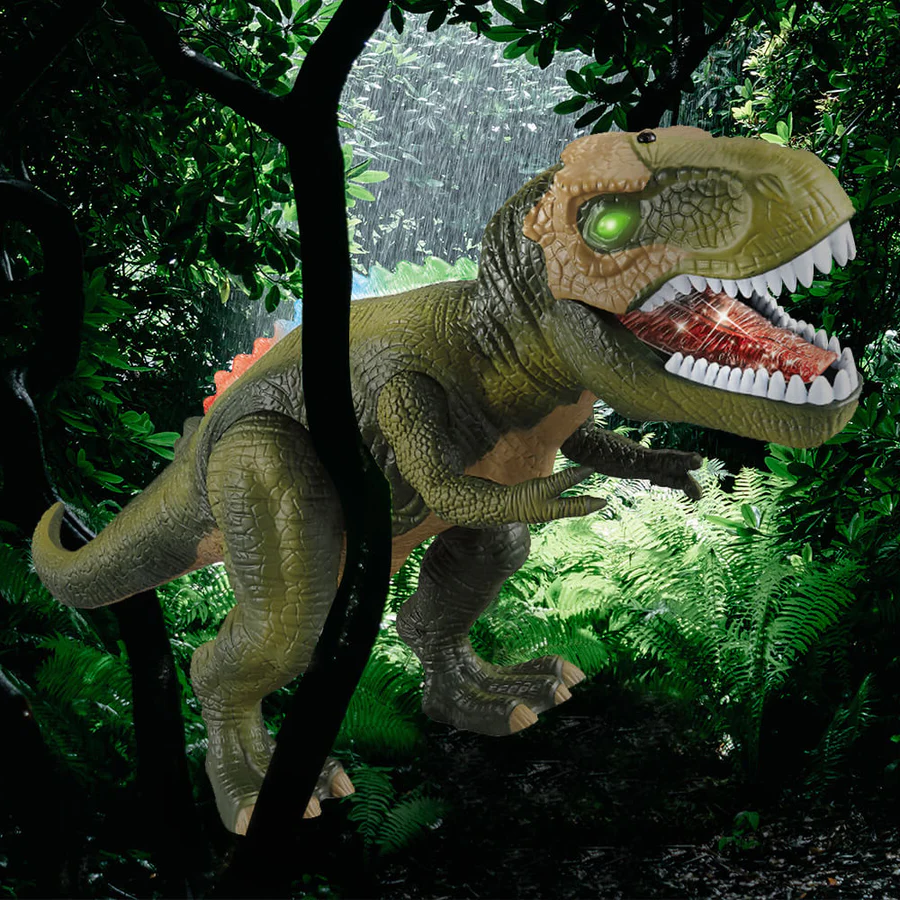 Remote Control T-Rex Dinosaur Toy, LED Light Up, Walking and Roaring Features