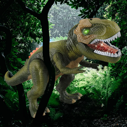 Remote Control T-Rex Dinosaur Toy, LED Light Up, Walking and Roaring Features
