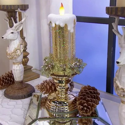 Rechargeable LED Christmas Candles with Glitter