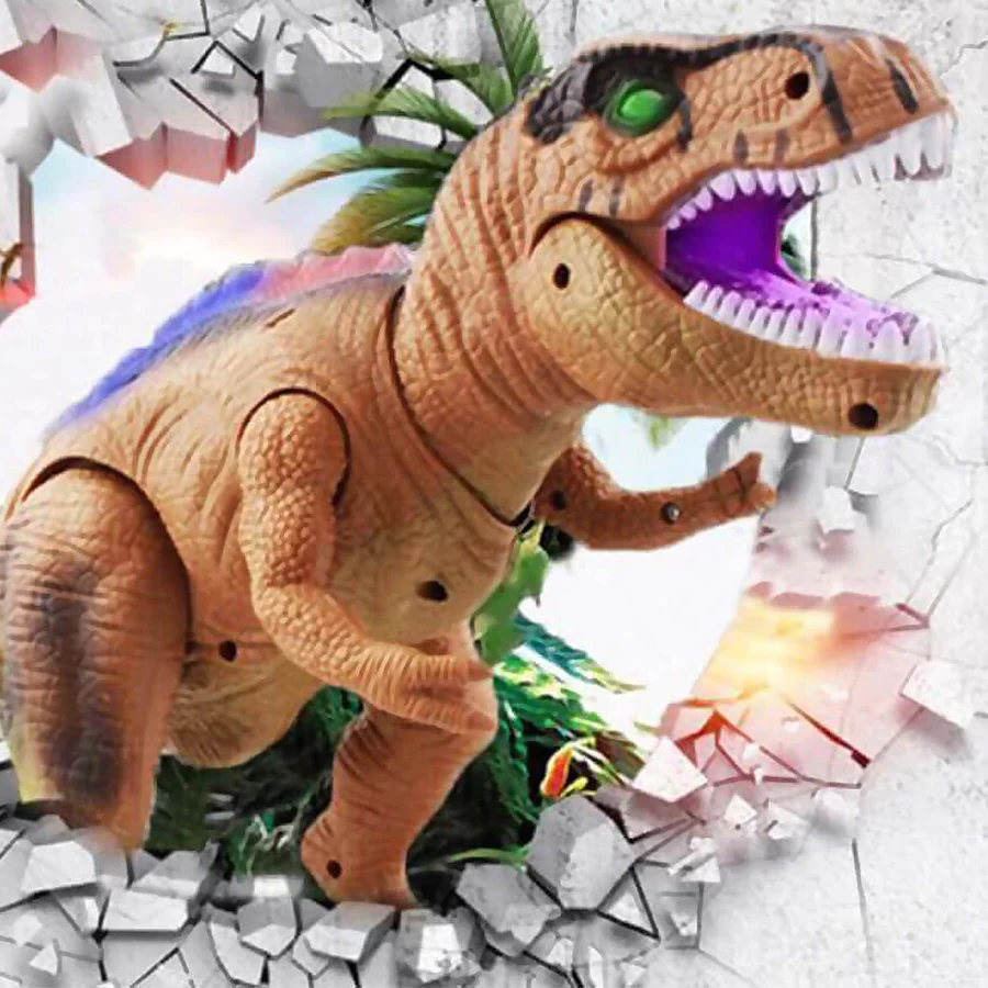 Remote Control T-Rex Dinosaur Toy, LED Light Up, Walking and Roaring Features