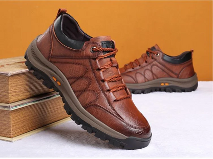 Men's Casual Shoes with Hand Stitching, Arch Support and Non-slip Breathable Design