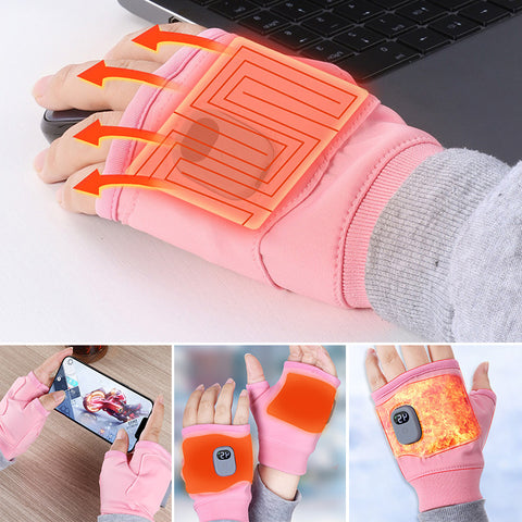 Heated Fingerless Gloves, USB Rechargeable Design
