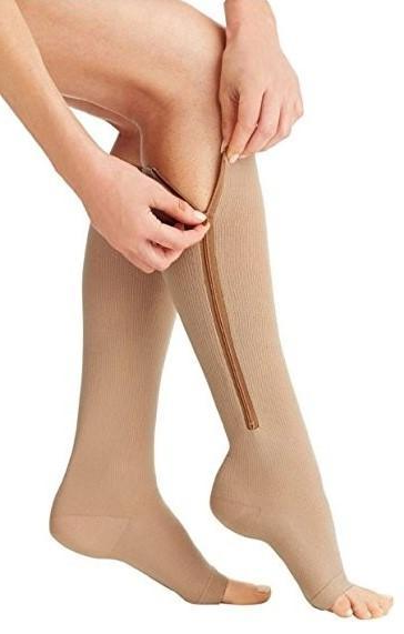Compression Socks, Zippered Support Stockings 20-30 mmHg