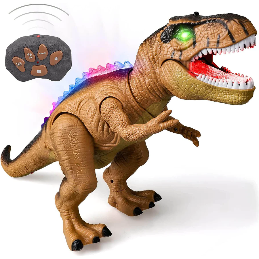Remote Control T-Rex Dinosaur Toy, LED Light Up, Walking and Roaring Features