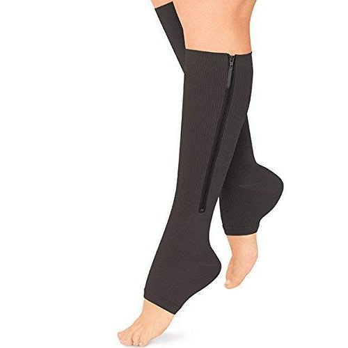 Compression Socks, Zippered Support Stockings 20-30 mmHg