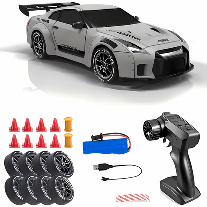 4WD RC Car with LED Lights, Retro Drift Master