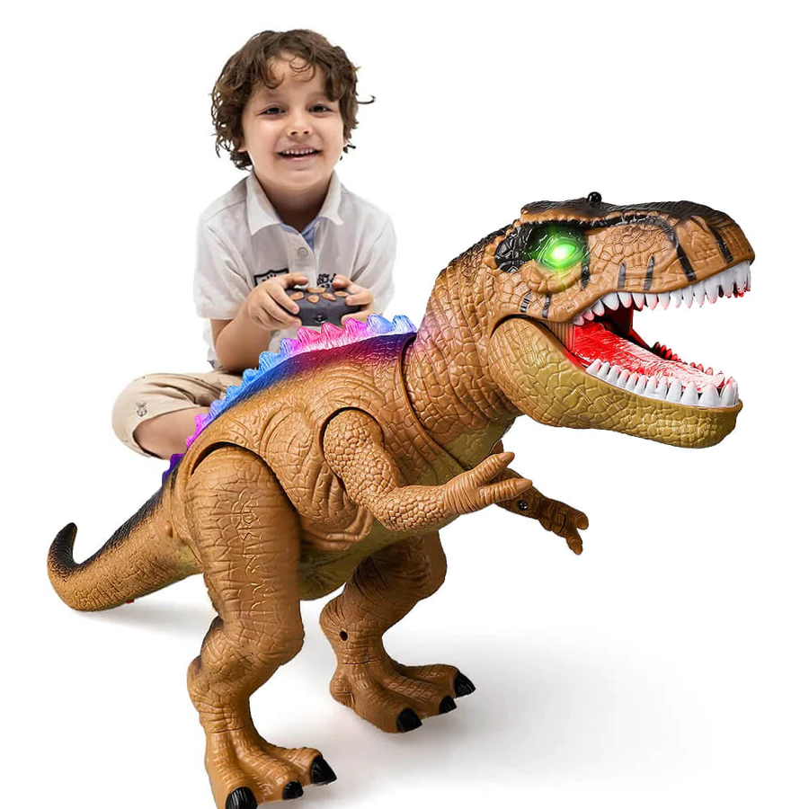 Remote Control T-Rex Dinosaur Toy, LED Light Up, Walking and Roaring Features