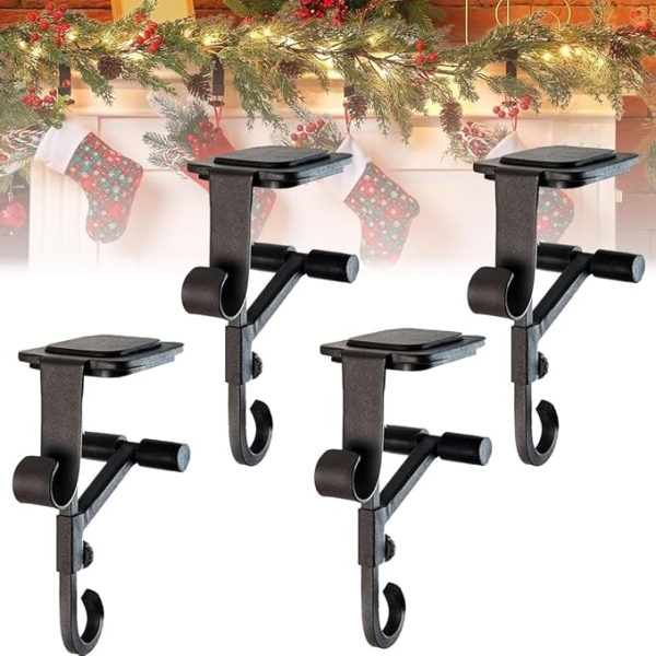 Heavy Duty Garland and Stocking Hangers, 2-in-1 Design