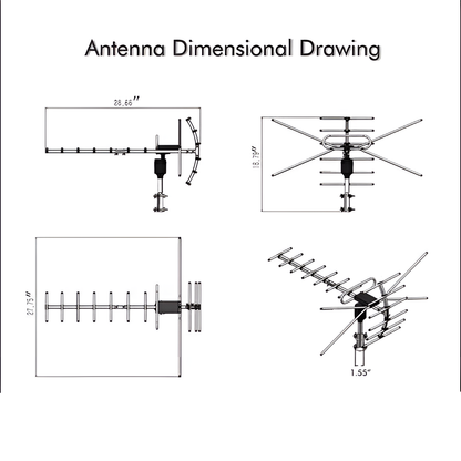 2025 Digital Outdoor HD TV Antenna, Extra Range with 360 Degree Directional Motor