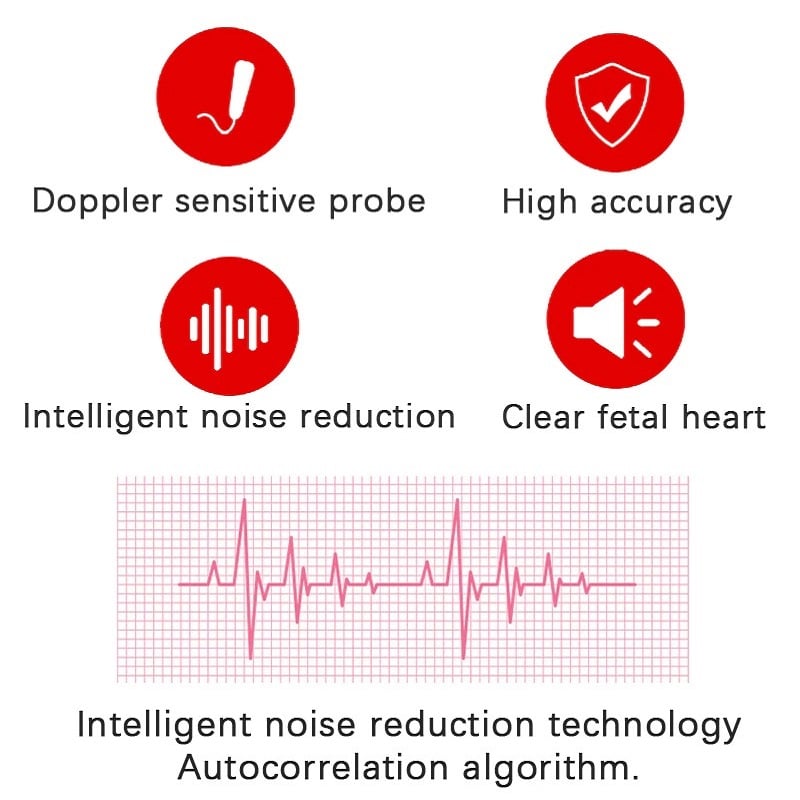 Fetal Doppler Heart Rate Monitor for Home Pregnancy and Baby Heart Rate Detection